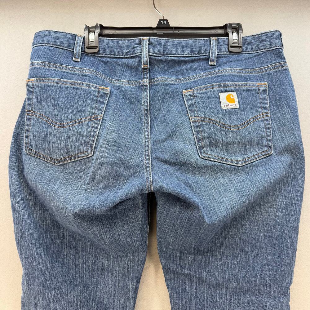 Carhartt Jeans Women's 14x30 Blue Curvy Fit Straight Leg Western Work Wear - Picture 4 of 13